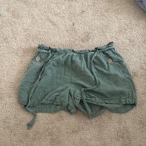 Green paper bag shorts